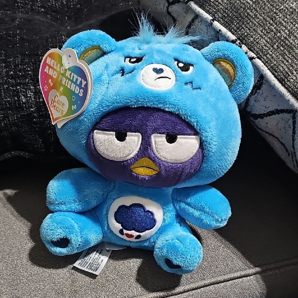 NWT Care Bears Sanrio Badtz Maru Dressed As Grumpy Bear 8" Stuffed Plush